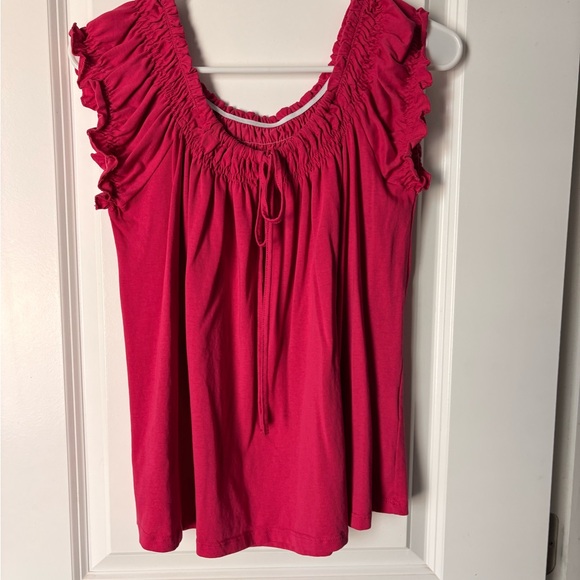 Women's Pink Ruffled Top - Picture 1 of 2